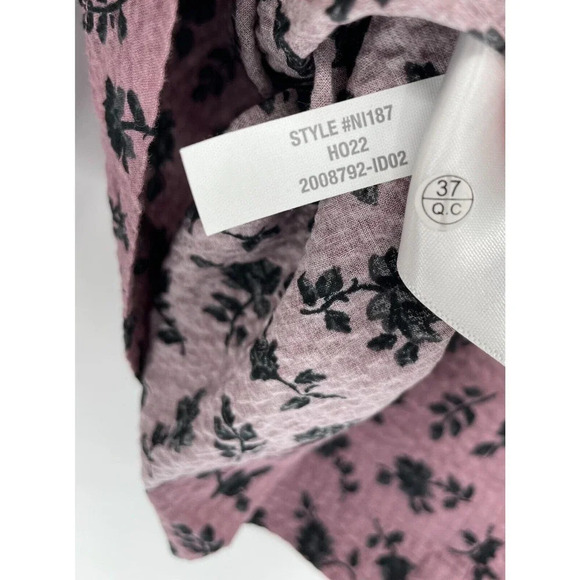 Madewell Women's Shirt S Seersucker Square Neck Floral Blouse Long Sleeve Crop - Picture 11 of 11